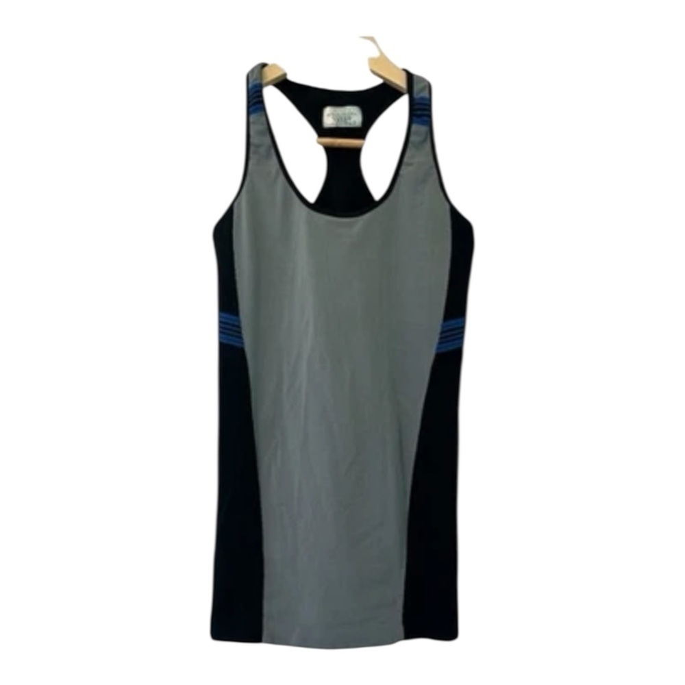 Athleta Women's Small Gray Black Racerback Sporty Fitted Athleisure Athletic Top - Picture 3 of 6